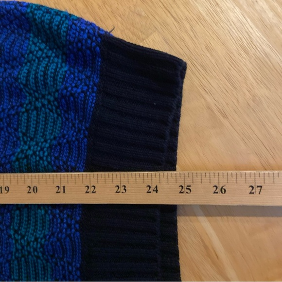 Grandpa Cosby Sweater Mens XL Relaxed Knit 90s Pullover Navy Green Cabincore - Picture 7 of 16